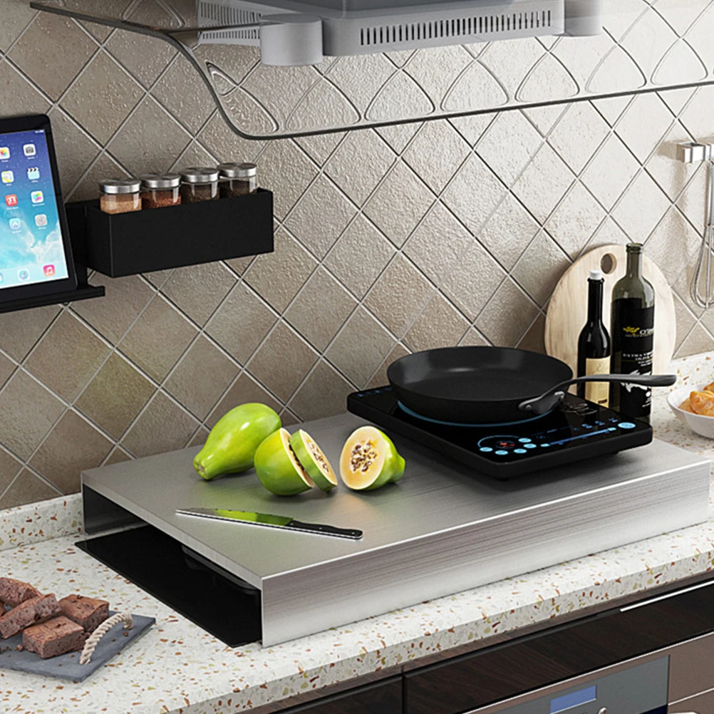 

Stainless Steel Induction Cooker Rack 1Cm Thick Kitchen Storage Shelf For Pots Knives Counter Rack Oven Cabinet Stand