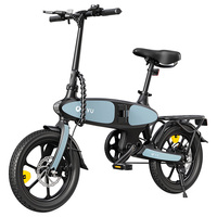 DYU C2 Electric Bike 250W Motor 48V 7.5Ah Battery 16*2.5-inch Tires, 25km/h Max Speed, 40km Range, Dual Disc Brakes, LED Display