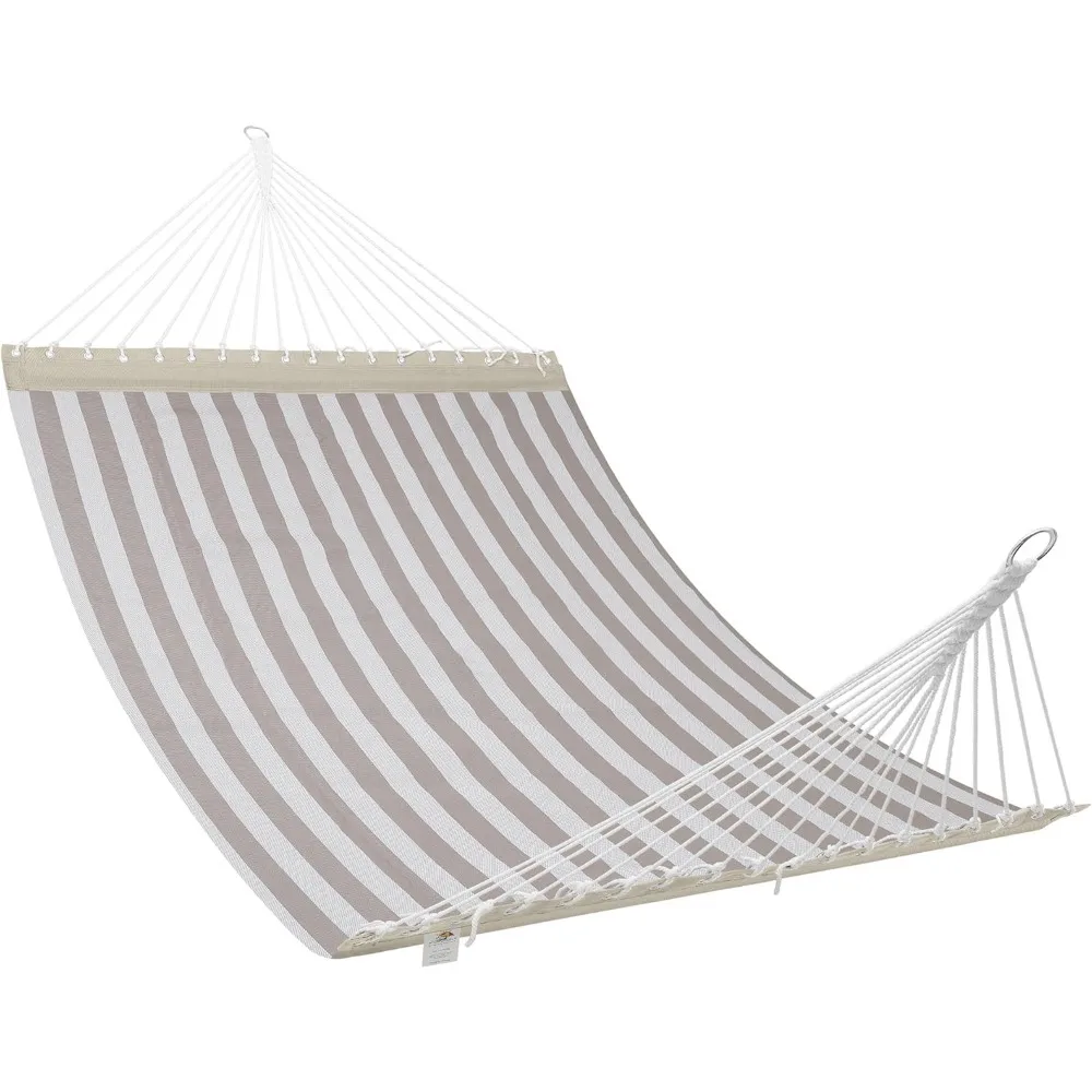 

13 FT Quick Dry Textilene Hammock - Outdoor Double Hammock - Heavy Duty for Outside - 450 lbs Capacity Beige White