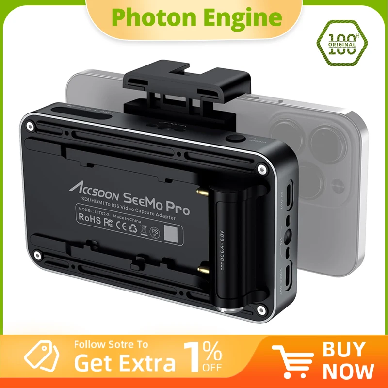 Accsoon Seemo Pro SDI In & Loop out HDMI In USB-C إلى iOS 1080PHD Video Adpter iPhone iPad شحن تسجيل المراقبة في الوقت الحقيقي #1