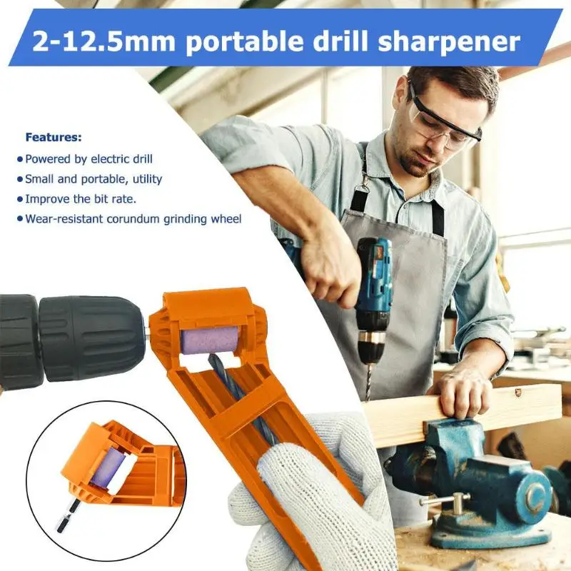 Dropshipping Portable Drill Bit Sharpener Corundum Grinding Wheel 2-12.5mm for Grinder Tools for Drill Sharpener Power Tool