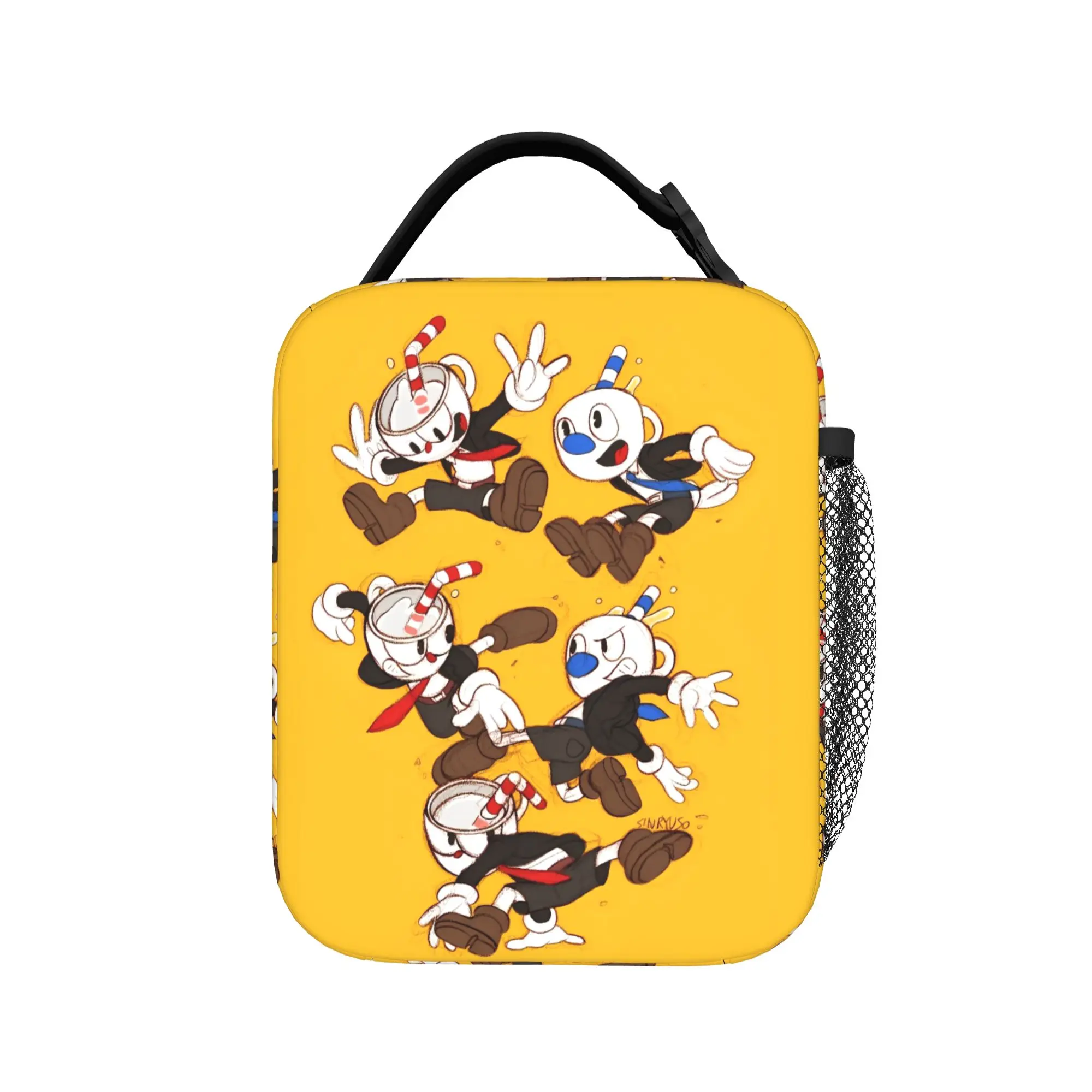The Cupheads Insulated Lunch Bag High Capacity Video Game Lunch Container Thermal Bag Tote Lunch Box College  Picnic Men Women