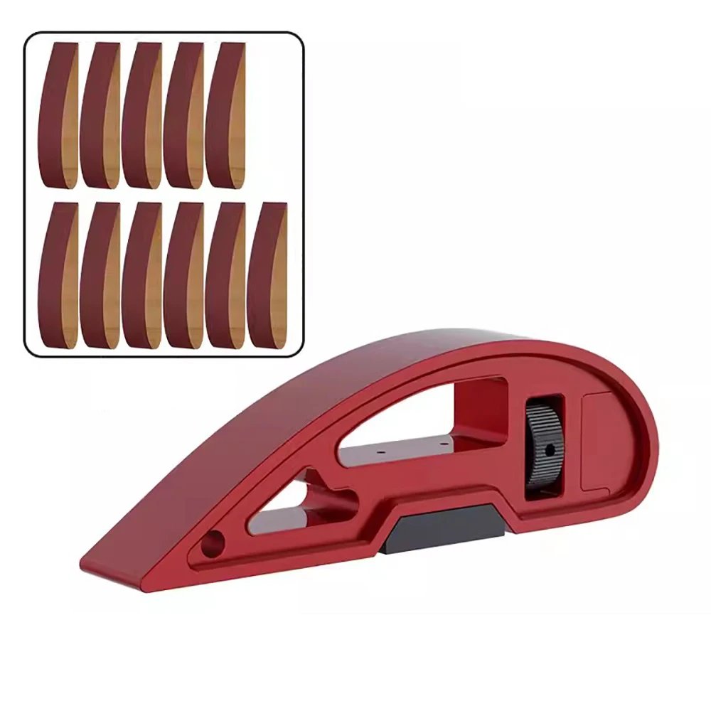 Leather Sanding Paper Stand Handheld Corner Sander Grinder Adjustable Aluminum Sandpaper Jig Holder with 11PCS 330x25MM Belt