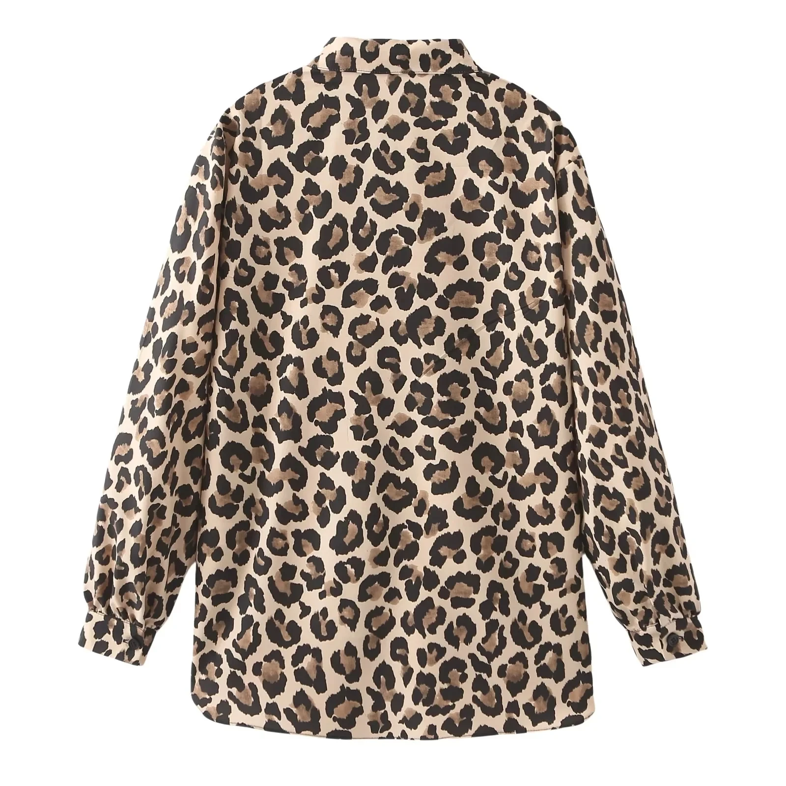

JNLEAOG Autumn New Women's Street Sle Animal Print Long Sve irt Polyester Fabric Regular Fit Long irt for Girls