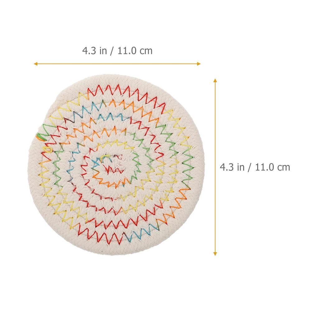

3 Pcs Cotton Rope Coasters 11cm Red Color Insulation Pads for Desk Kitchen Table Absorbent Drink Macrame Farmhouse