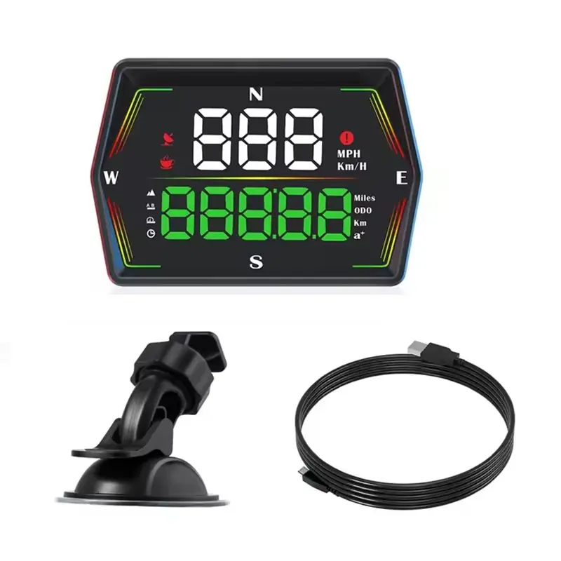 AB61-Universal Car HUD G21 Head-Up Display With Speedometer, HUD Includes Compass& Time, Overspeed Alert Functionality