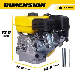 Aceup Energy 7HP 212cc Gas Engine Horizontal Shaft, 4 Stroke OHV Gas Motor, Shaft 3/4
