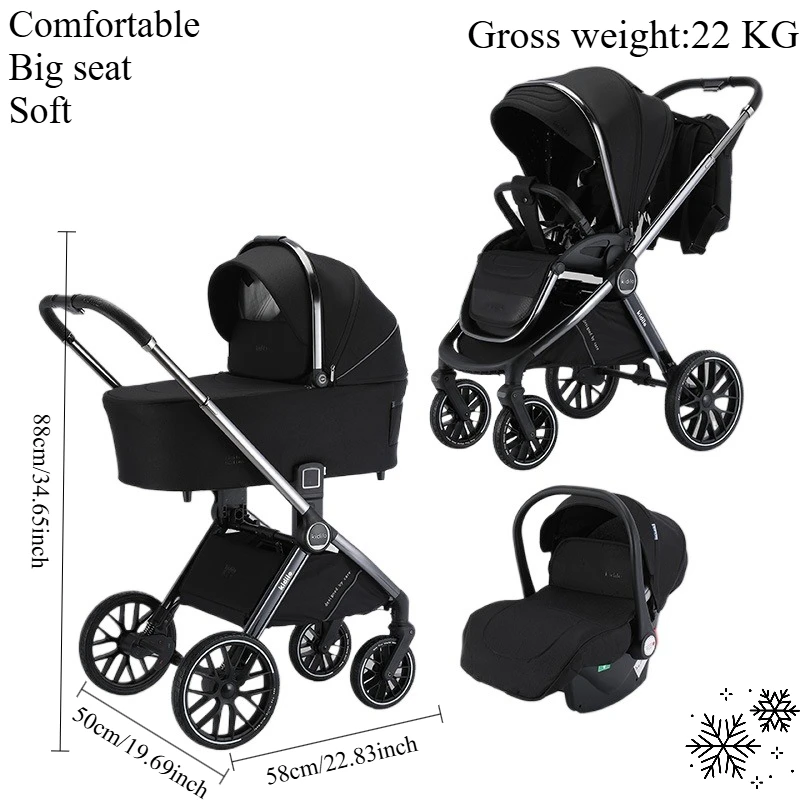 

Stroller Two-way High Landscape Three-in-one Folding Shock Absorber Newborn Baby Pram