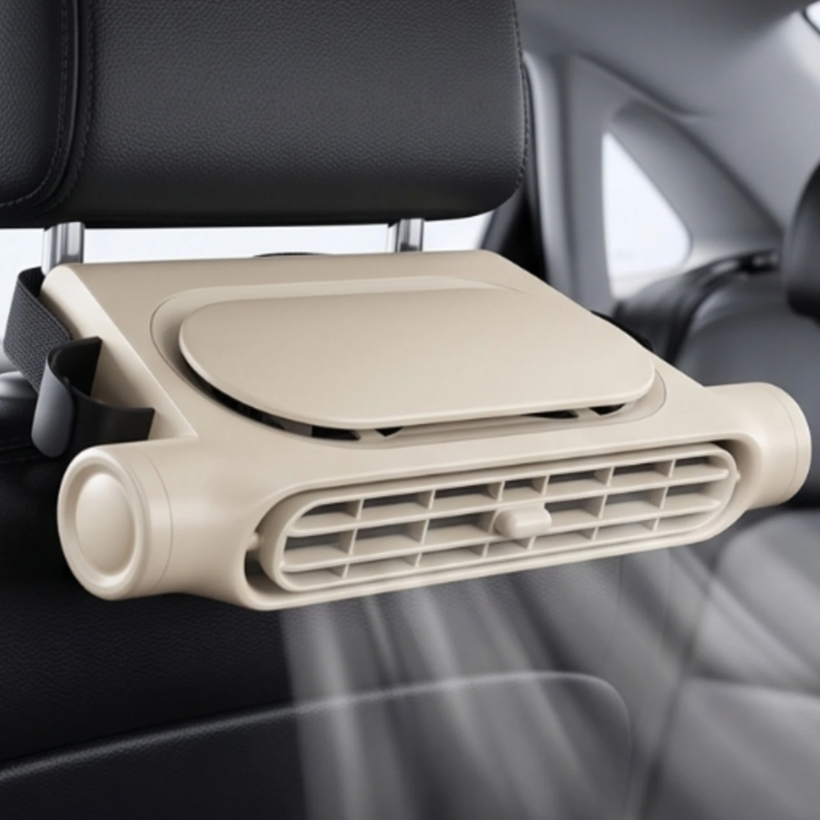 Car Seat Fan with Clips Rechargeable Wireless Car Fan with Battery Portable Slim for Passengers, Road Trips view 5