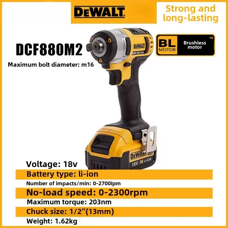 

Dewalt DCF880 Cordless Impact Wrench 20V Original 2300RPM Rechargeable 13MM Electric Lithium Battery Wrench 203Nm Power Tools