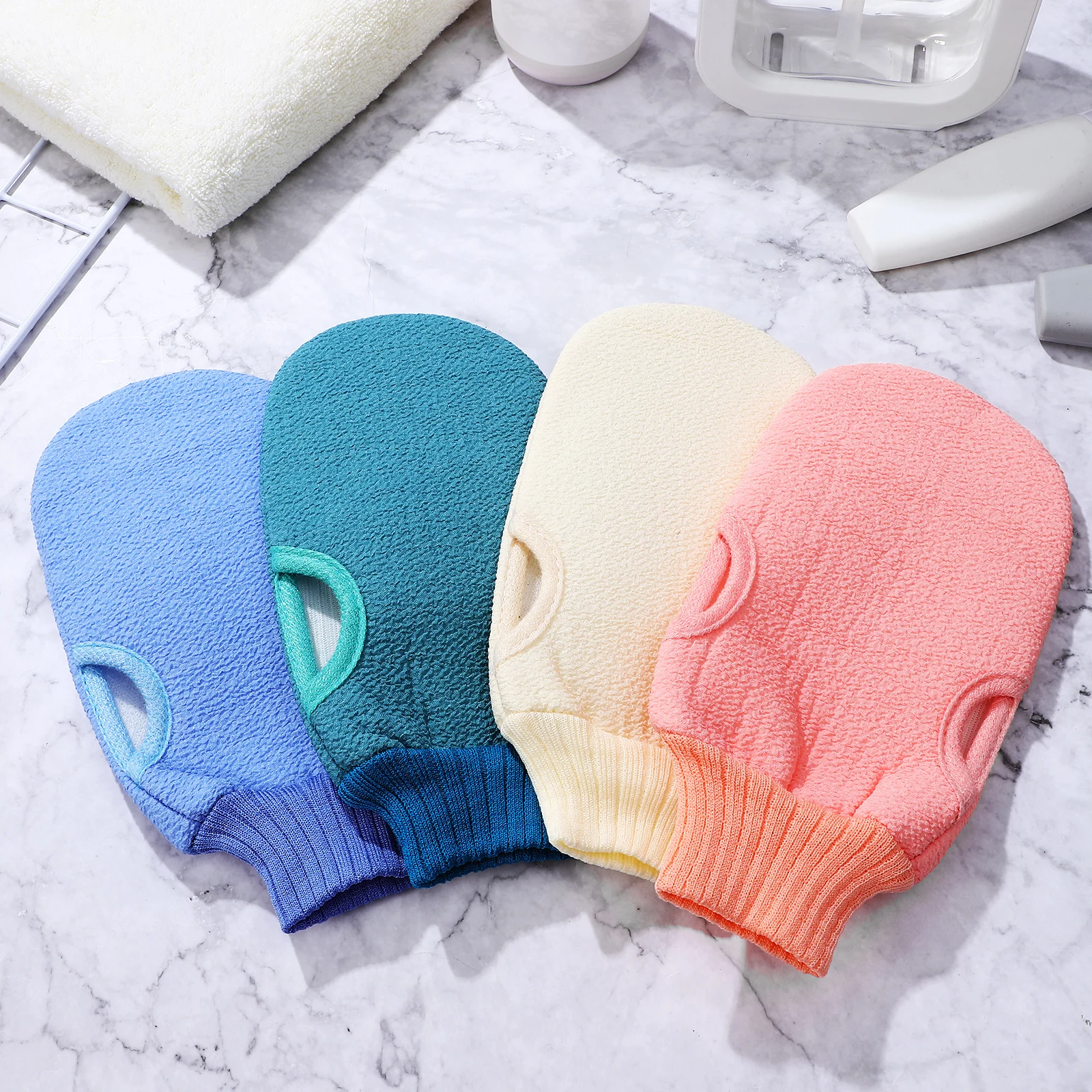 

8 Pcs Body Scrub Exfoliating Gloves Microfiber Polyester Bath Gloves for Shower Men Women Skin Care Massage Exfoliator for Body