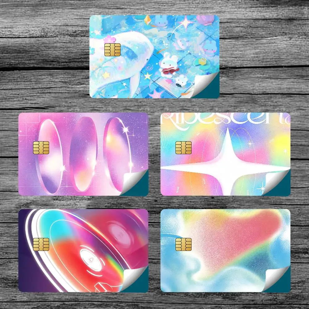 Dopamine Aesthetic Card Stickers for Bank Access Protective Waterproof Film Cover Sticker Surprise Gift