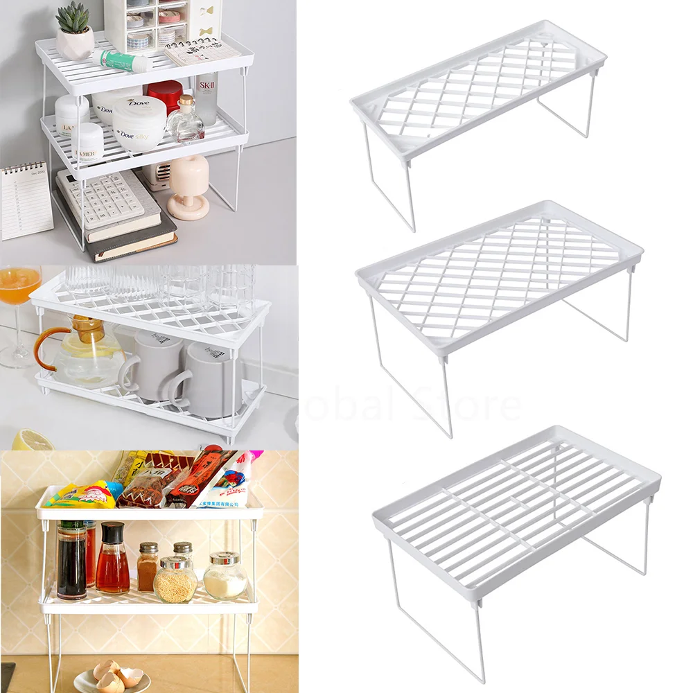 Kitchen Cupboard Organizer Shelf Space Saving Cabinet Foldable Storage Rack Spice Jars Spice Rack Bathroom Kitchen Accessories