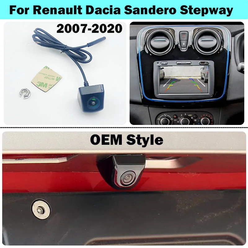 HICAMRUI Samochodowa kamera cofania do Renault Dacia Sandero Stepway 2007-2020 Ekran fabryczny HD Akcesoria noktowizyjne