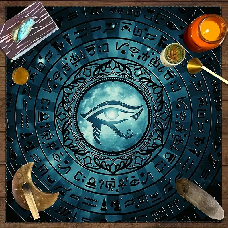 

Скатерть для гадания «Ледяное синее око Гора» с принтом древнеегипетских иероглифов, ткань для таро, для духовных ритуалов, карт Оракула