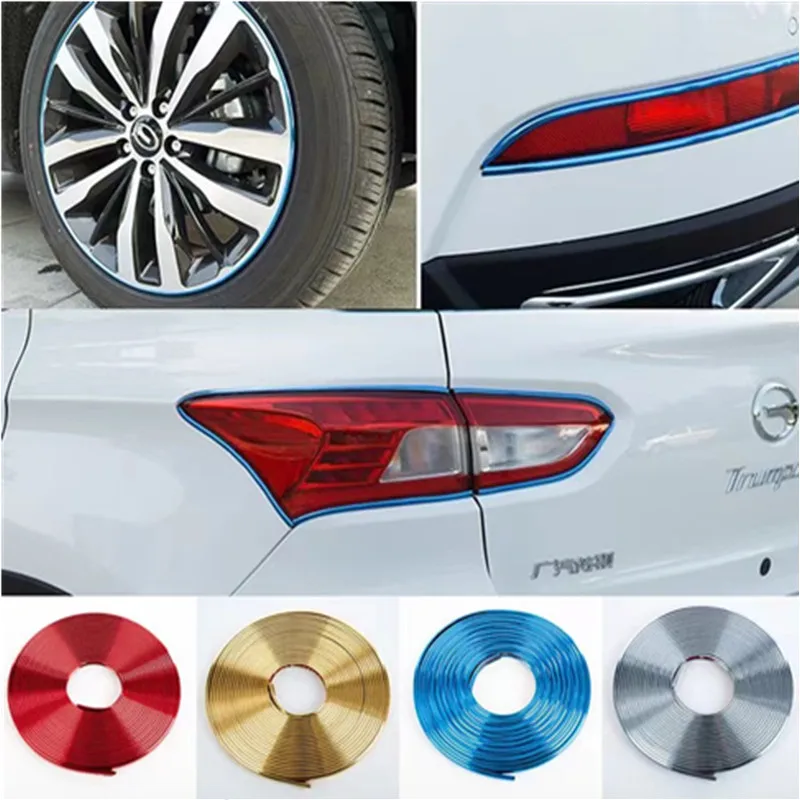 Automobile wheel hub plating decorative strip tire mesh anti-scratch line anti-collision strip wheel hub protection ring 8 meter