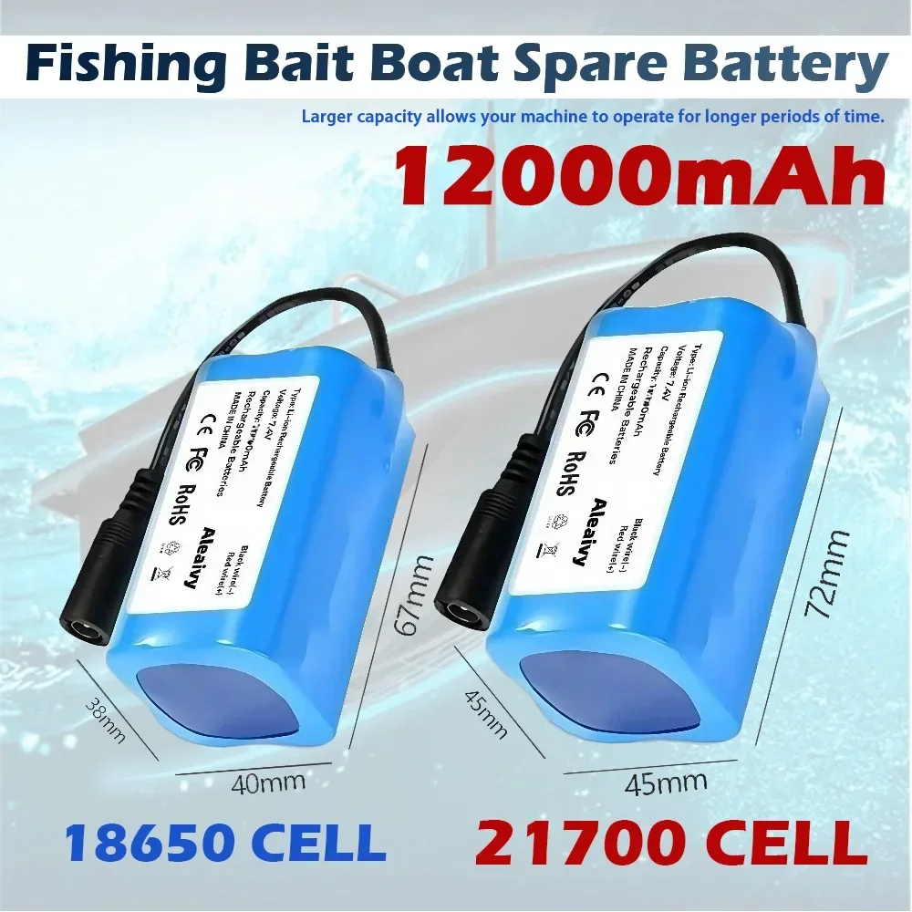 High-Capacity&Long Endurance 7.4V 19800mAh Li-ion Battery for V020/V900/2011-5/V007/C18/H18/V18/D18B/FX88 RC Fishing Bait Boat
