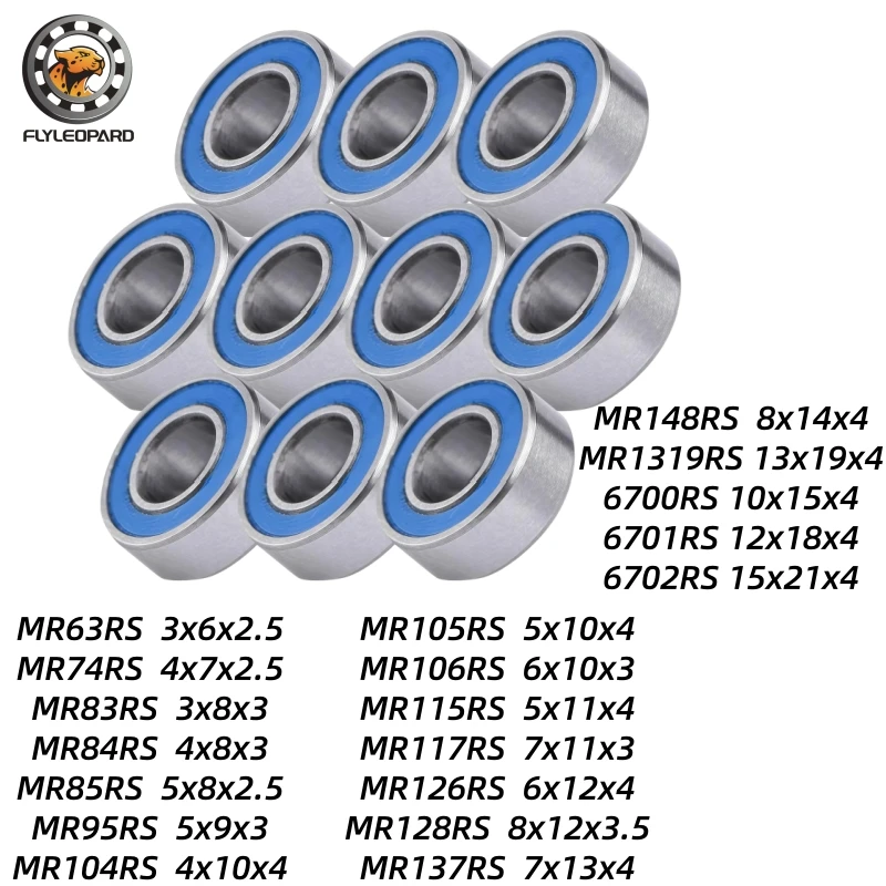 10 szt. Łożysko MR126RS 6x12x4 mm ABEC-7 do modeli elektrycznych RC, samochodów i ciężarówek, łożyska kulkowe MR126 2RS, MR105RS, MR115RS, MR128RS, niebieskie, uszczelnione