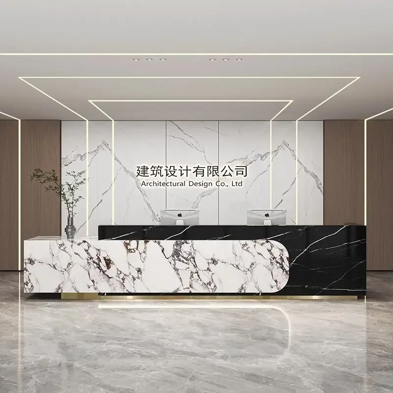 Hotel Lobby Reception Desk European Salon Senior Hotel Lobby Modern Reception Counter Creative Custom Empfangstheke Furniture