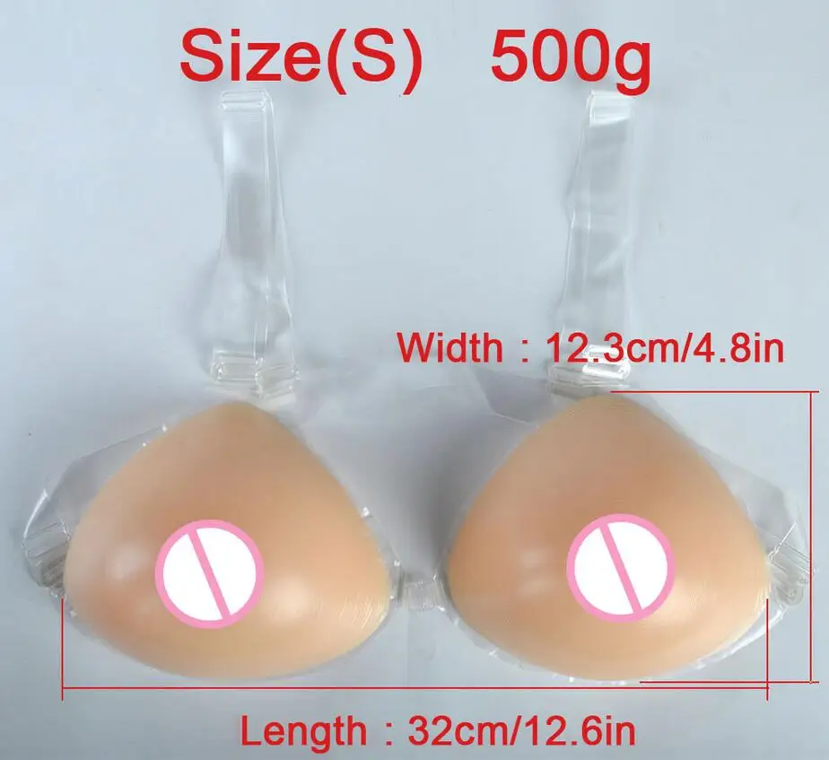 Women Fashion 500g Beige Realistic Silicone Breast Forms With Shoulder Straps For Crossdresser Drag Queen Mastectomy Fake Boobs