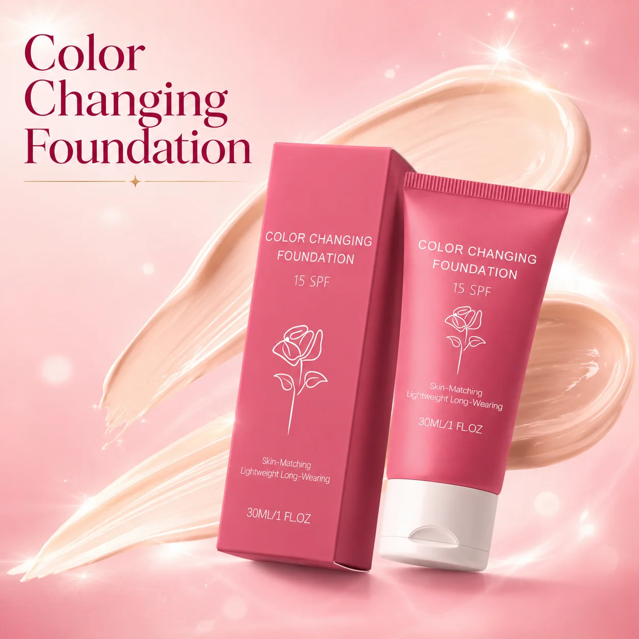 Korean Color Changing Foundation Liquid Self Adjusting Skin Tone Conceal Facial Skin Fine Flaw Daily Facial Makeup Base