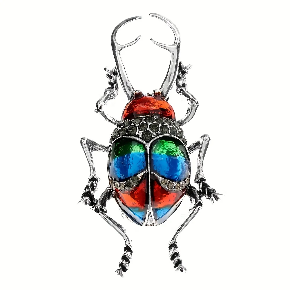 CINDY XIANG Vintage Alloy Enamel Beetle Brooches For Women and Man Creative Bugs Pins Fashion Insect Badges 3 Colors Choose Gift