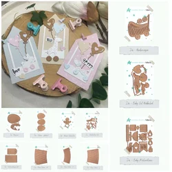 2025 Pleated Easter Bunny Eggs Stroller Metal Cutting Dies DIY Scrapbook Handcraft Gift Card Craft Template Supplies Decoration