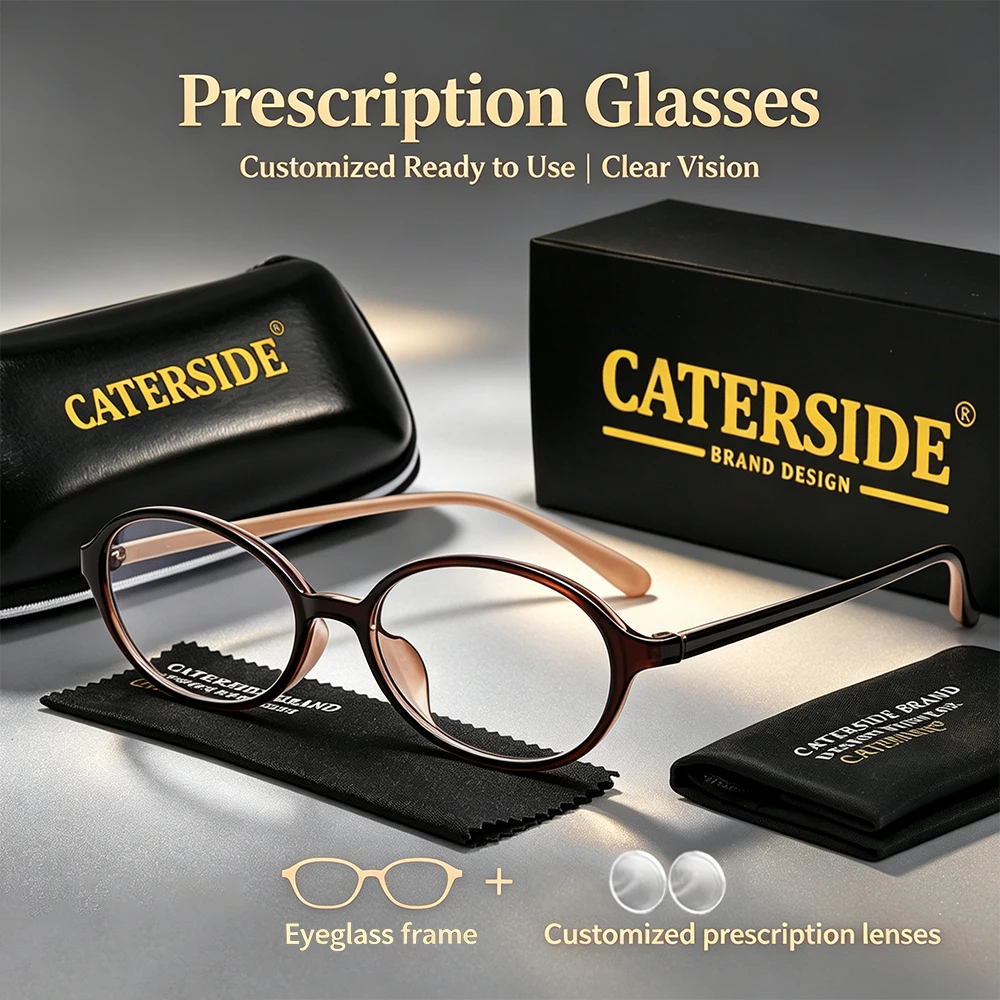 CATERSIDE Men's Reading Glasses 1.56 Refractive Index Anti Blue Light Lenses Prescription Glasses Women Business Office Glasses