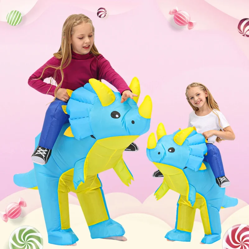 Disfraces inflables de unicornio y dinosaurio para niños, disfraz de Halloween, Animal de fantasía, Purim, regalo de cumpleaños para niños y niñas