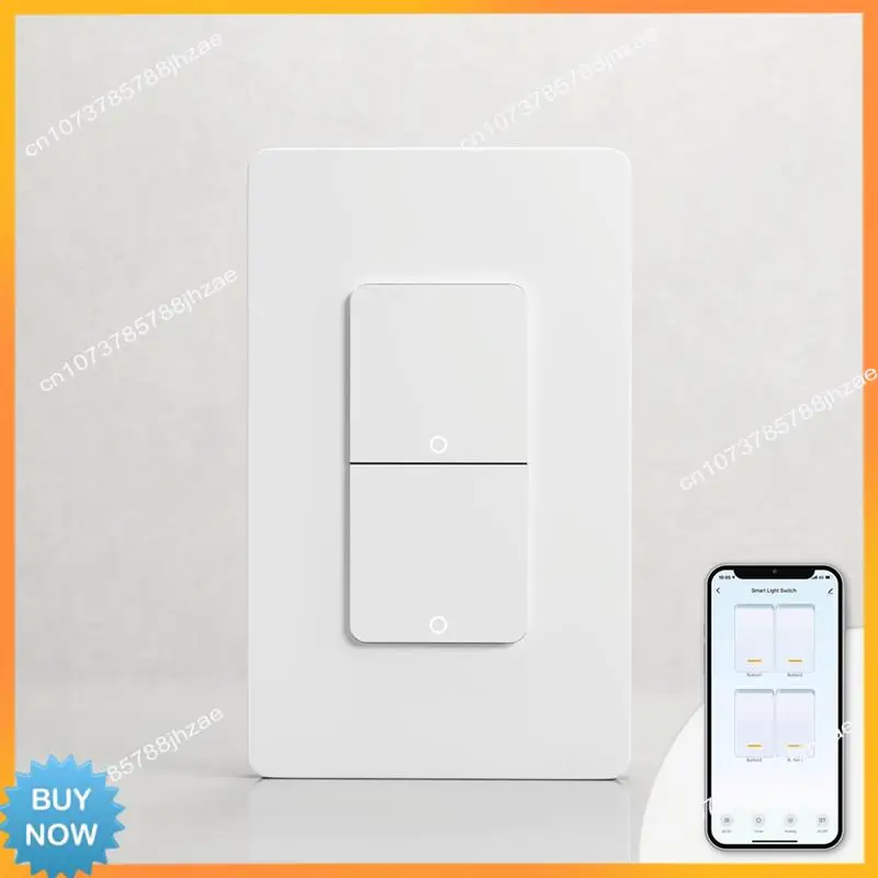 A10R Tuya Wi-Fi Smart Light Switch US Single Work With For Alexa Google Home US Plug 2-Gang 1 Piece