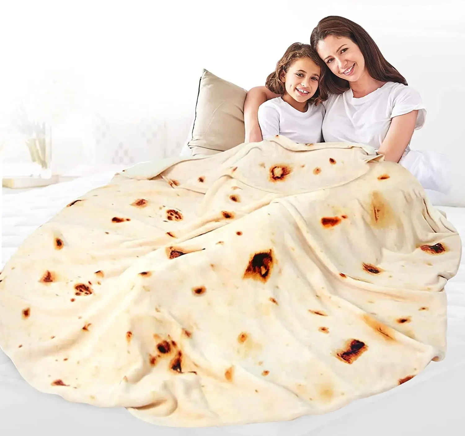Super Soft Warm Flannel Burrito Blankets 280Gsm 180CM Round Shape Airplane Travel Throw Coral Fleece Tortilla Nap Wrap Blankets