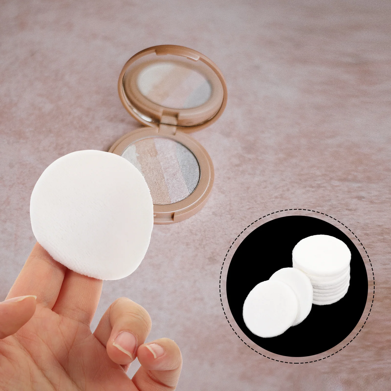 

10Pcs Makeup Cotton Powder Ribbon Style Comfortable Facial Pads Soft Loose Powder Applicators for Daily Makeup