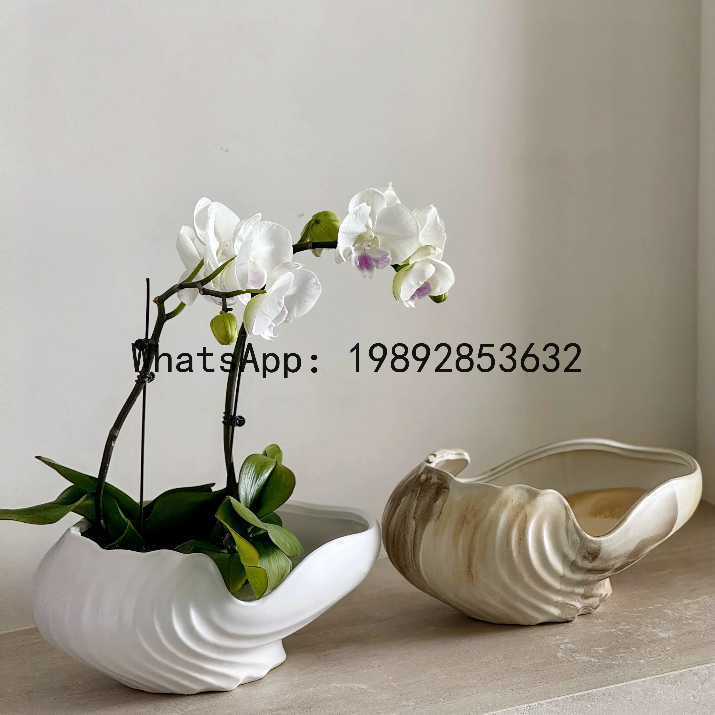 Shell Flowerpot Ceramic Vase Plant Pot Flower Arrangement Accessories Garden Courtyard Decoration Home Decoration Accessories