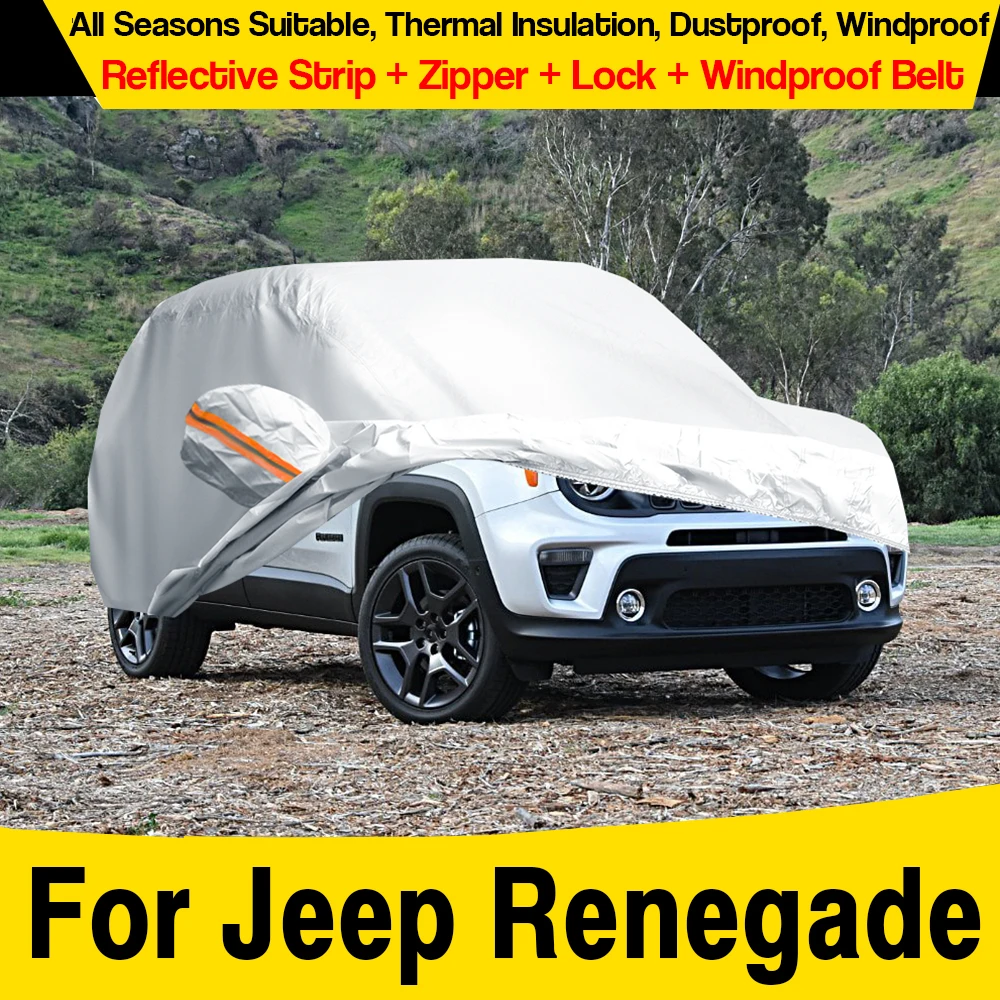 

Full Car Cover For Jeep Renegade 2014-2025 SUV Anti UV Sun Rain Snow Wind Proof Protection Cover All Weather Suitable