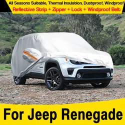 Full Car Cover For Jeep Renegade 2014-2025 SUV Anti UV Sun Rain Snow Wind Proof Protection Cover All Weather Suitable