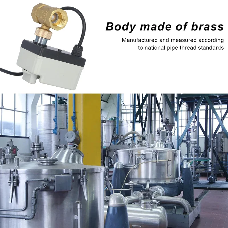 Brass Motorized Ball Valve 3-Wire Two Control Electric Actuator AC220V 3 Ways /2 Way DN15 DN20 DN25 DN32 DN40 with Manual Switch