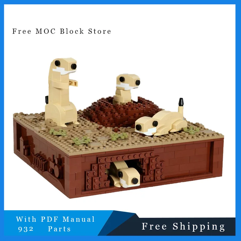 

932 Parts Spot goods MOC Building Block Kinetic Machine Technology Bricks Assembly Prairie Dogs Model DIY Child Toy Holiday Gift
