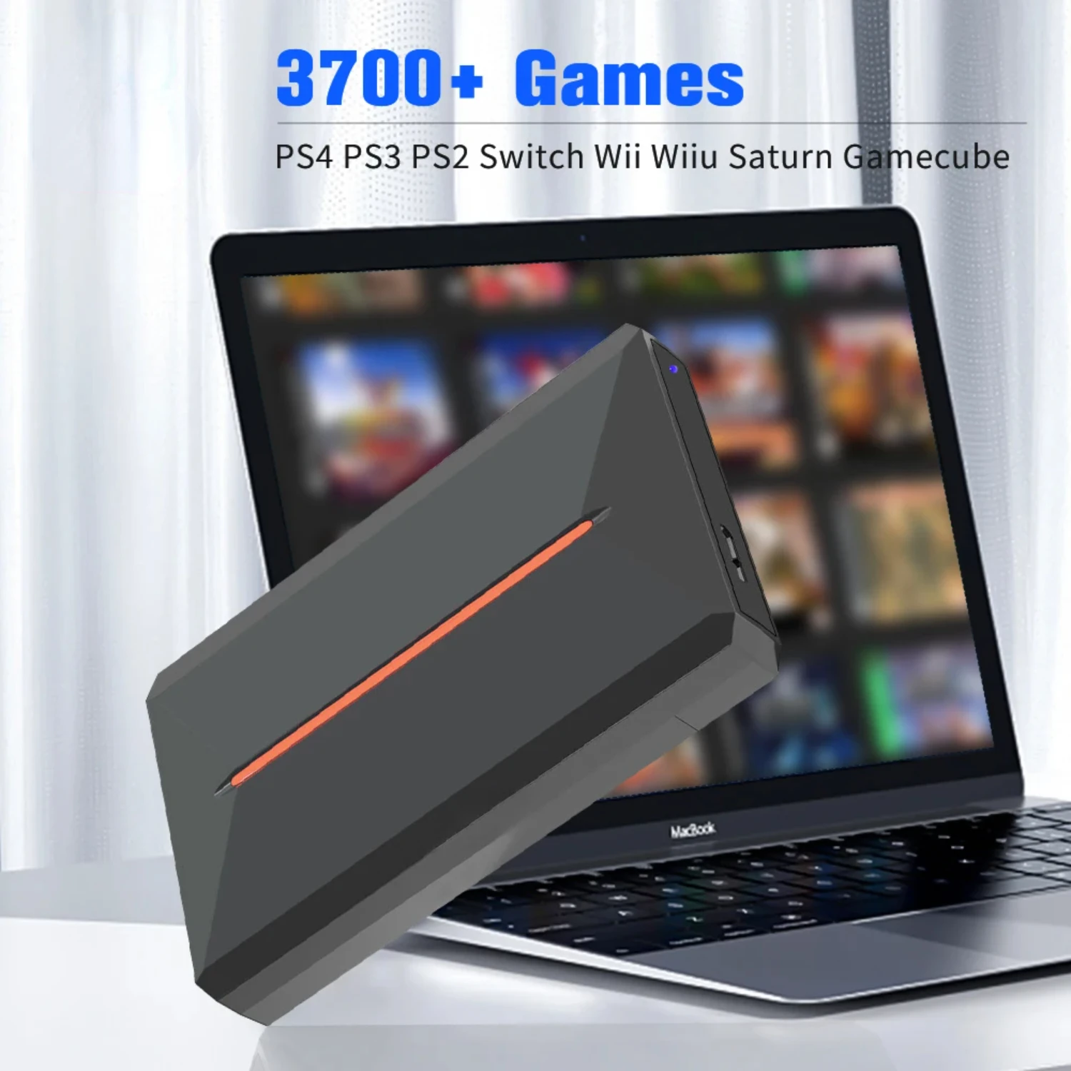 

500GB Launchbox Gaming External Hard Drive PS4/PS3/PS2/PS1//Gamecube/N64 Games HDD With 3700+ Games Plug&Play WIN