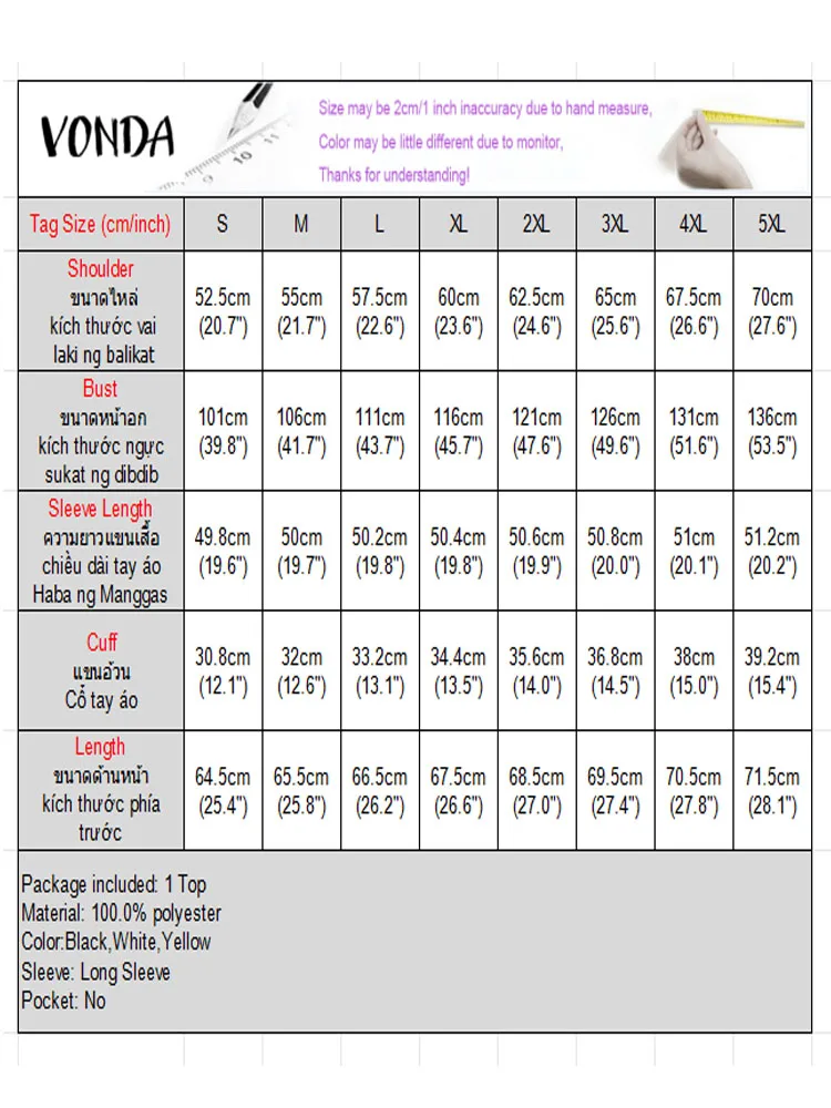VONDA 커버업 여성용 롱 가디건 2025 패션 레이스업 긴 소매 쉬폰 셔츠 캐주얼 루즈 시스루 빈티지 비치 탑