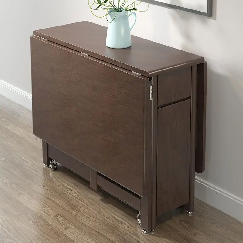 

folding dining table and chairs small apartment retractable modern simple household rectangular dining table