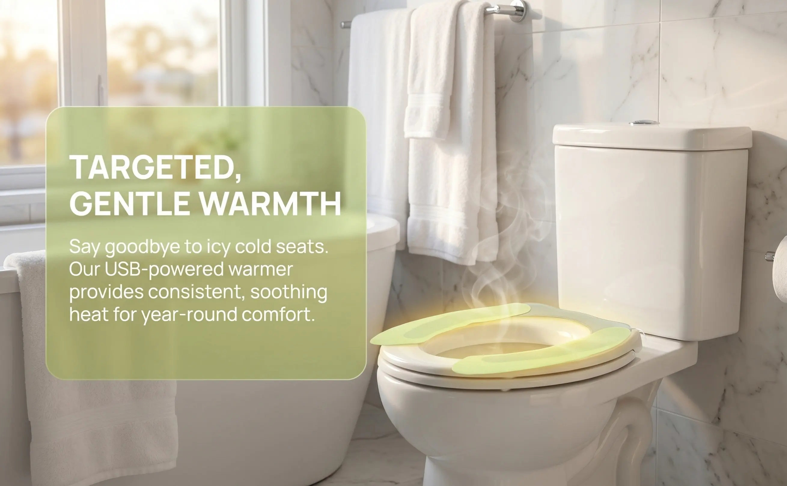 Heated Toilet Seat Cushion Premium PU Flannel Heating Toilet Seat Warmer Pad Soft Comfortable for Winter Bathroom