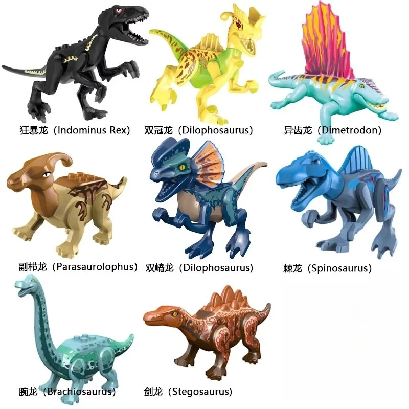 Jurassic Cool Dinosaurs World Triceratops Velociraptor Indominus T-Rex Model Assemble Building Blocks Toys For Children Boy Gift