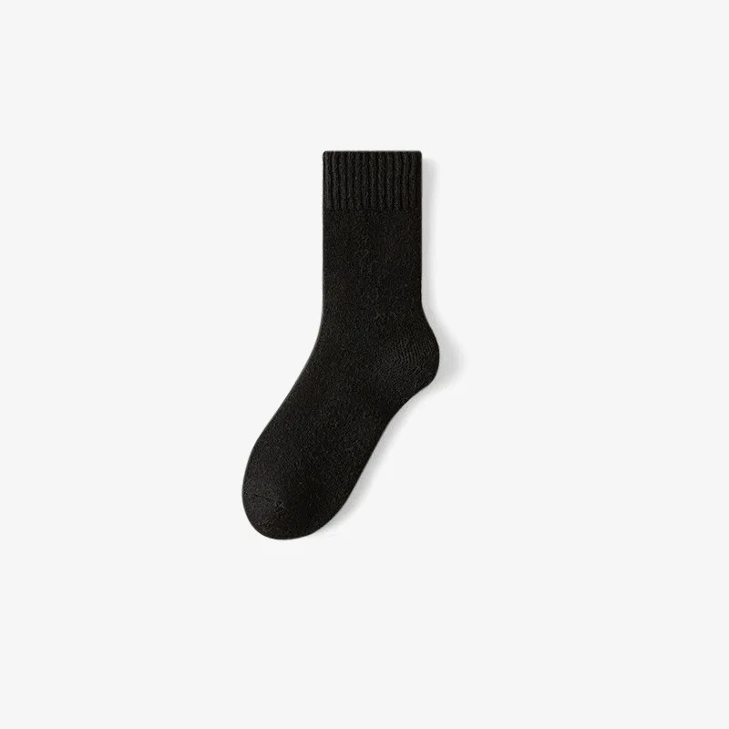 Chaussettes en laine pour hommes et femmes, chaussettes chaudes mi-mollet pour l'automne et l'hiver