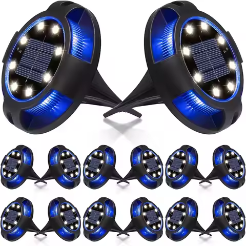 12LED Solar Power Disk Light Outdoor Garden Solar Underground Light Deck Light Spotlight Buried Solar Led Lamp Garden Decor