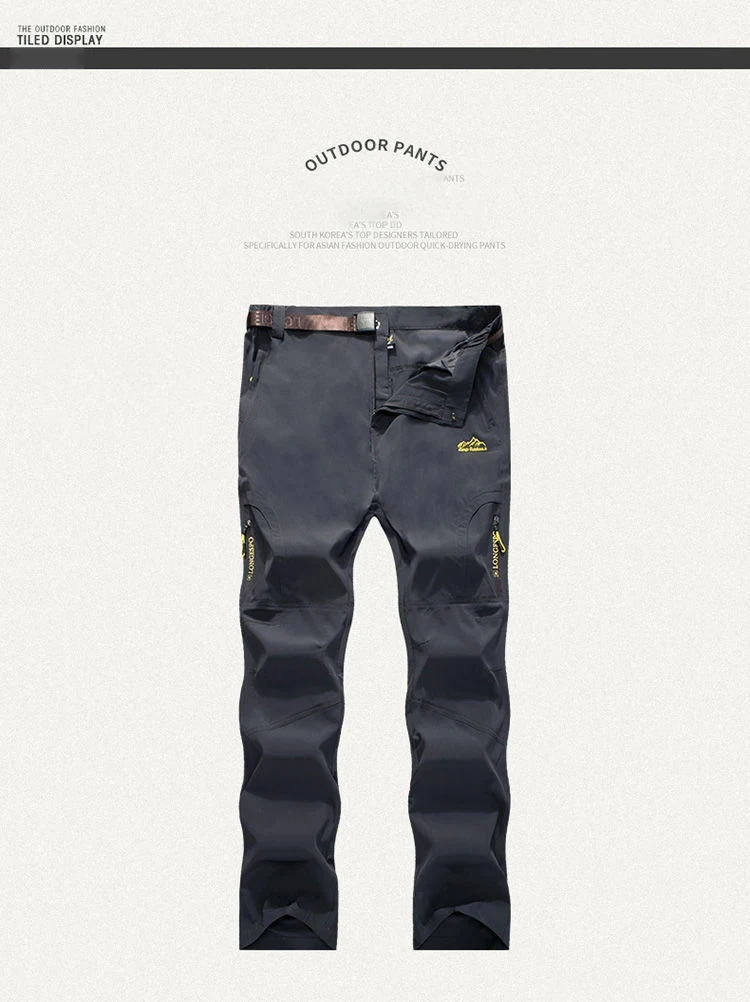 Longe Sommer Schnell Trocknende Wanderhose Männer Stretch Wasserdichte Taktische Hosen Reißverschlusstaschen Hosen Leichte Angelhose – Detail 9