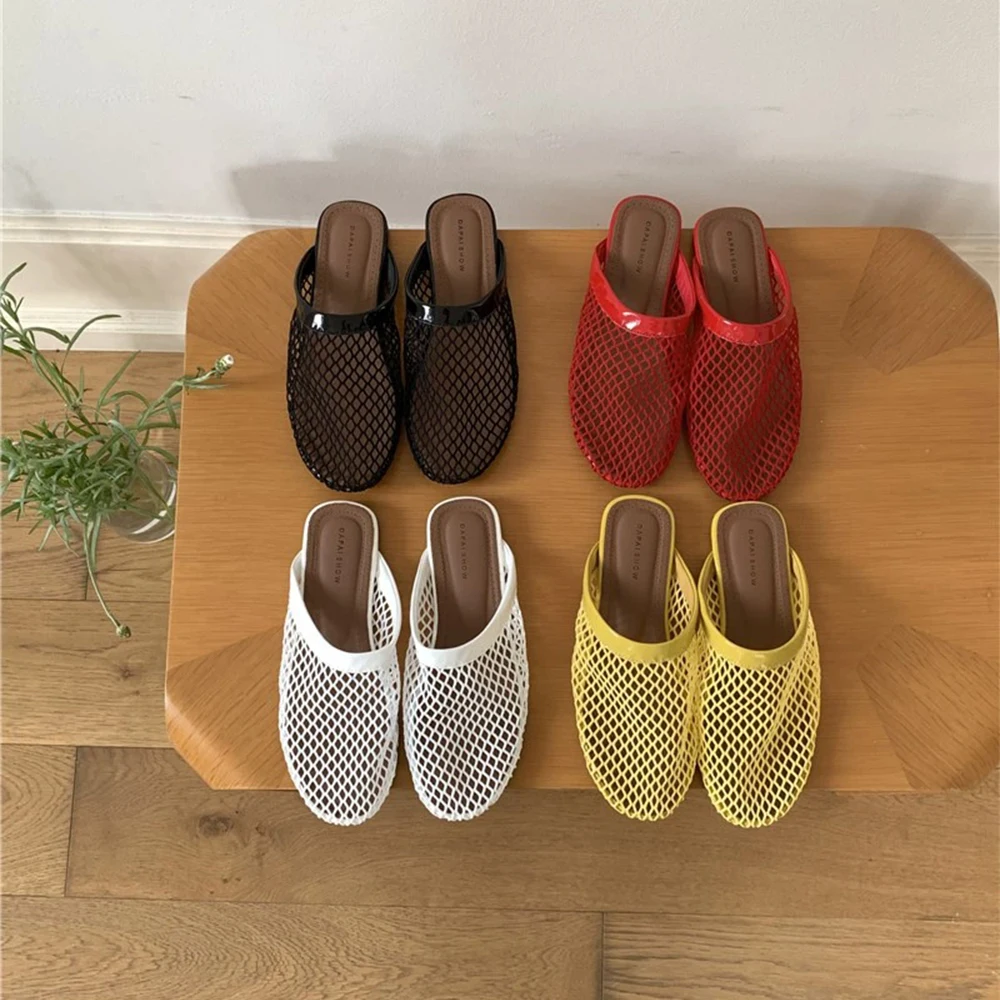 Mulas de malla para mujer, zapatillas ligeras sin espalda, transpirables, sin cordones, zapatos de vestir informales, zapatillas de ballet para la vida diaria
