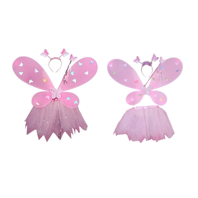 Disfraz hada princesa 634C para niña, vestido con tutú para varita mariposa, diadema para niños, juego rol