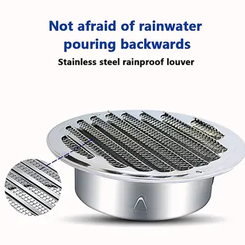 70/80/100/120/150/160/200 mm kulatá nerezová větrací mřížka ochrana proti hmyzu domácí vnější stěna potrubí ventilační nástroj 8 nejlepší prodej kryt větracího otvoru - №6