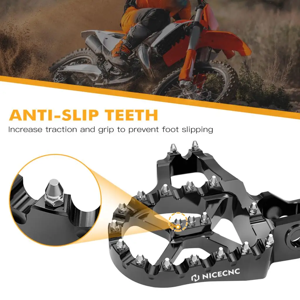 NICECNC لـ Husqvarna TE 300 TE 250 FE 250 FE 350 FE 450 501 2017-2023 موسع أوتاد القدم مساند القدمين TX300 TC125 FC 250 2017-2022