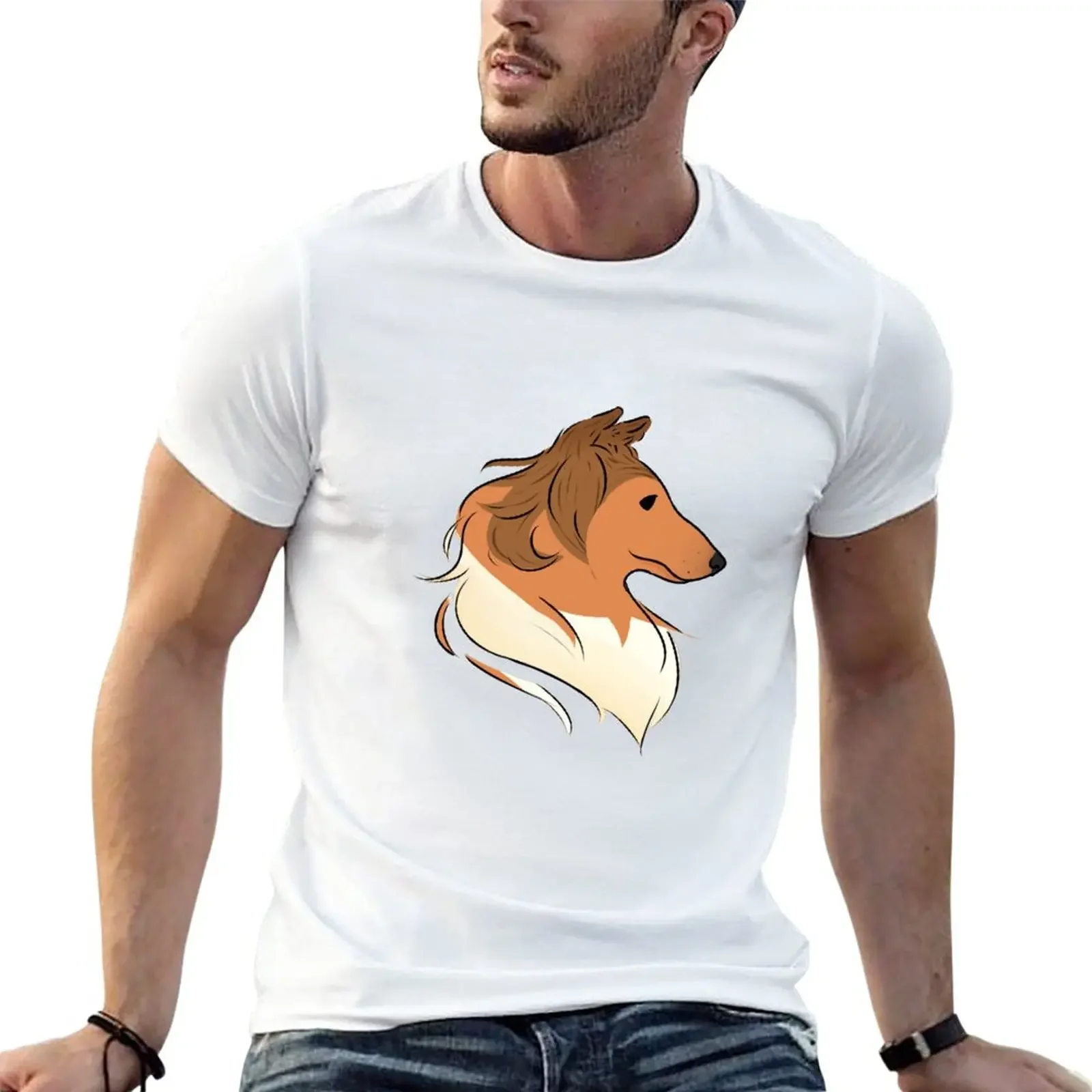 

Sable Rough Collie T-Shirt plain animal prinfor boys cute clothes men clothing